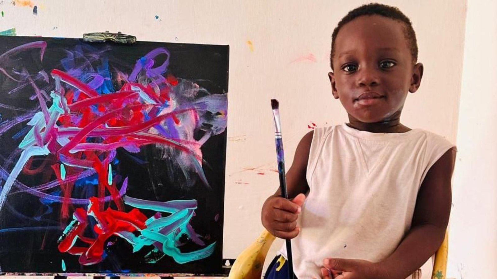 1-year-old toddler makes history as world’s youngest male artist