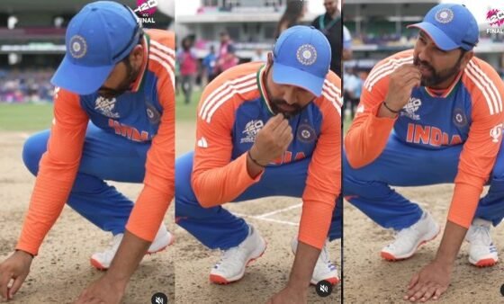 Rohit Sharma eats pitch soil in emotional tribute after World championship win