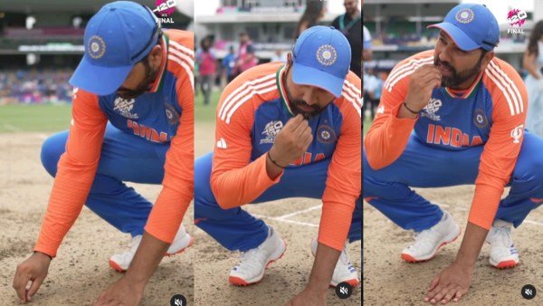 Rohit Sharma eats pitch soil in emotional tribute after World championship win (Video)