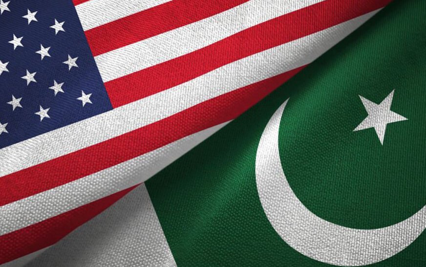 US and Pakistan's flags