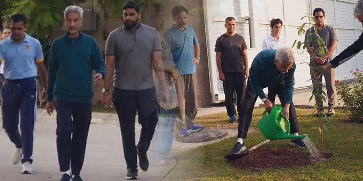 India’s S Jaishankar takes a walk, plants tree in Islamabad