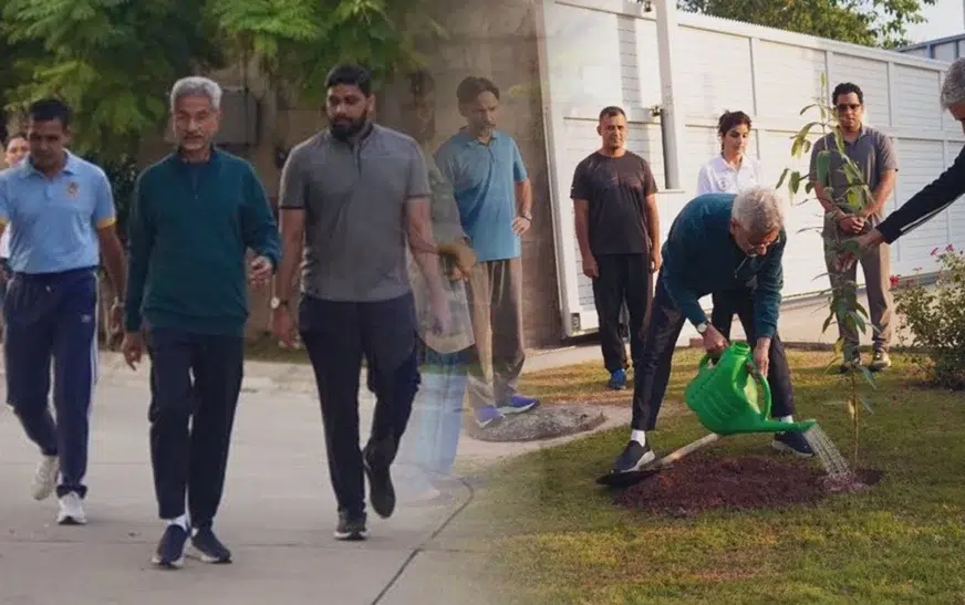 India’s S Jaishankar takes a walk, plants tree in Islamabad