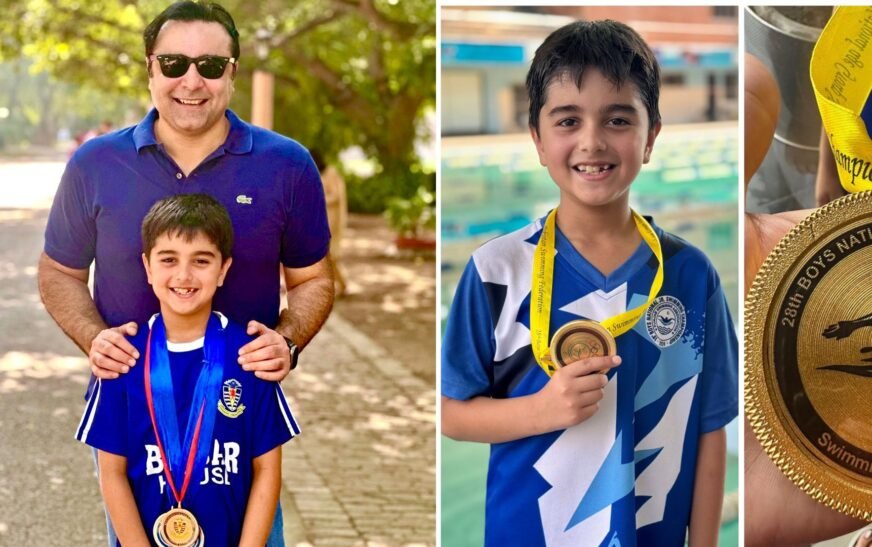 Mansoor Ali Khan’s son sets a new national record in swimming