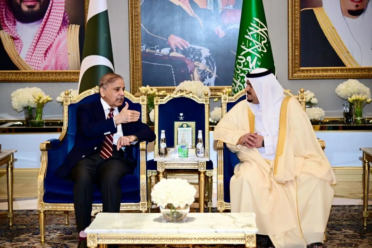 PM Shehbaz lands in Saudi Arabia for talks on Gaza