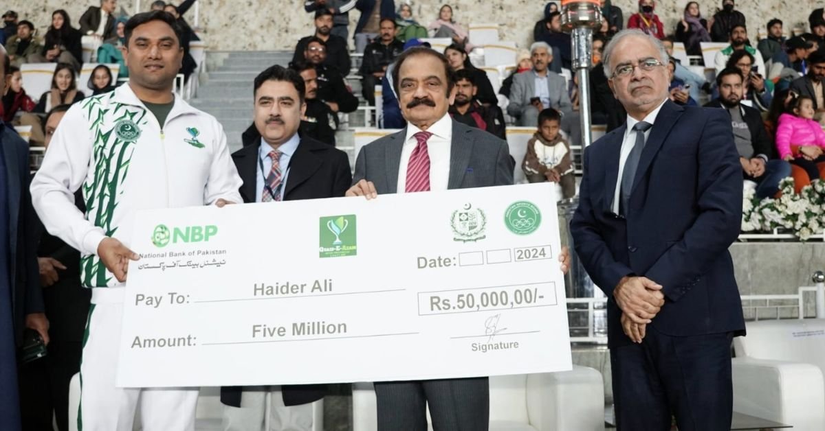 Paralympic medalist Haider Ali awarded Rs5 million cash prize