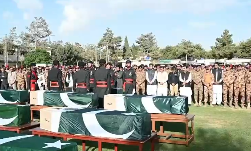 Funeral prayers of martyred soldiers offered in Bannu