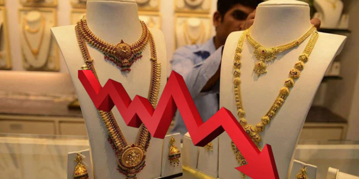 Gold price falls by Rs1,200 per tola in Pakistan